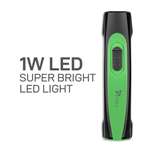 SYSKA T112ML DUOTRON 1W Bright Led Rechargeable Torch -Green